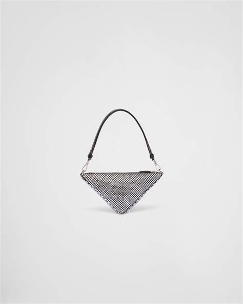 mini bolsa prada triangulo|Mini bolsa Prada Triangle cetim com cristais.